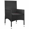 vidaXL 4 pcs conjunto lounge de jardim c/ almofad&otilde;es vime PE preto
