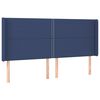vidaXL Cabeceira de cama c/ abas tecido 203x16x118/128 cm azul