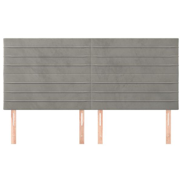 vidaXL Cabeceira Cinza Claro 180x5x118/128 cm Veludo