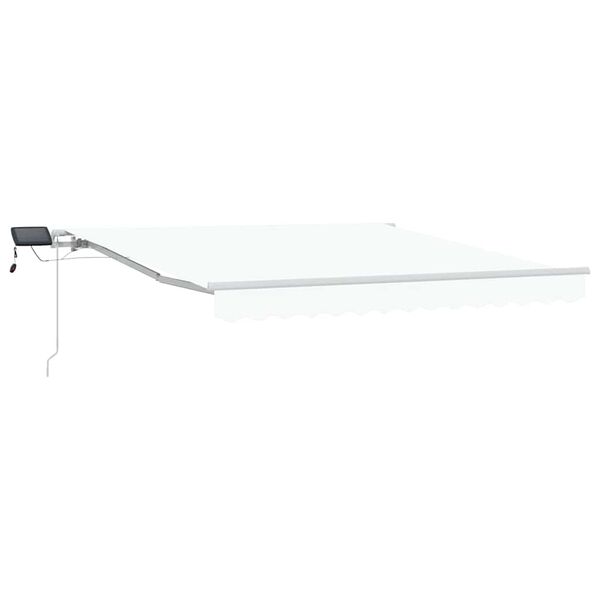 vidaXL Toldo Retr&aacute;til Manual Branco 350 x 250 cm Tecido e A&ccedil;o
