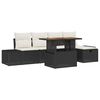 vidaXL Conjunto de Sof&aacute; de Jardim 6 pcs Preto vime PE