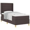 vidaXL Cama Box com colch&atilde;o Marrom Escuro 100 x 200 cm tecido