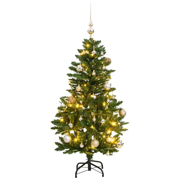 vidaXL &Aacute;rvore Natal artificial articulada 150 luzes LED e bolas 120 cm