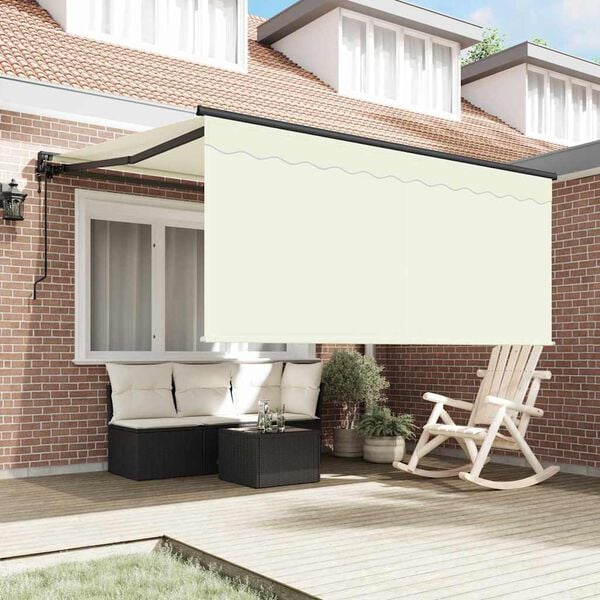 vidaXL Toldo Retr&aacute;til Creme 300 x 250 cm Poli&eacute;ster e Alum&iacute;nio