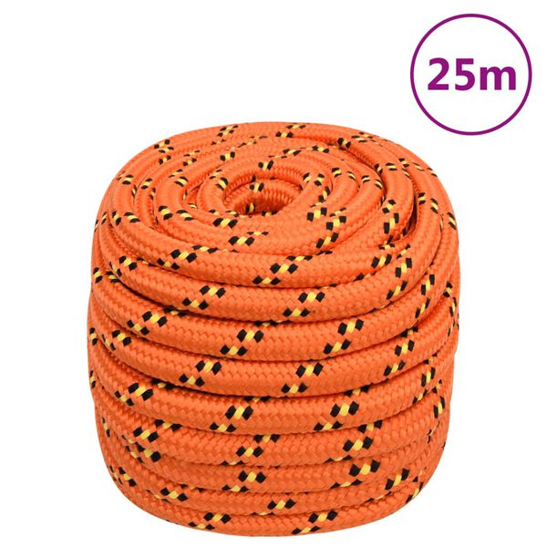 vidaXL Corda de barco 20 mm 25 m polipropileno laranja