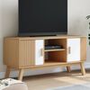 vidaXL M&oacute;vel de TV OLDEN 114x43x57cm pinho maci&ccedil;o branco e castanho