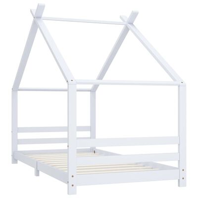 vidaXL Estrutura de cama para crianças 90x200 cm pinho maciço branco