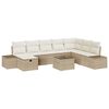 vidaXL Conjunto de Sof&aacute; de Jardim 9 unid. Bege vime PE