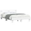 vidaXL Estrutura de cama com cabeceira e luzes LED 120x200 cm branco