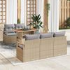 vidaXL Conjunto de Sof&aacute; de Jardim 6 pcs Bege Rattan Sint&eacute;tico