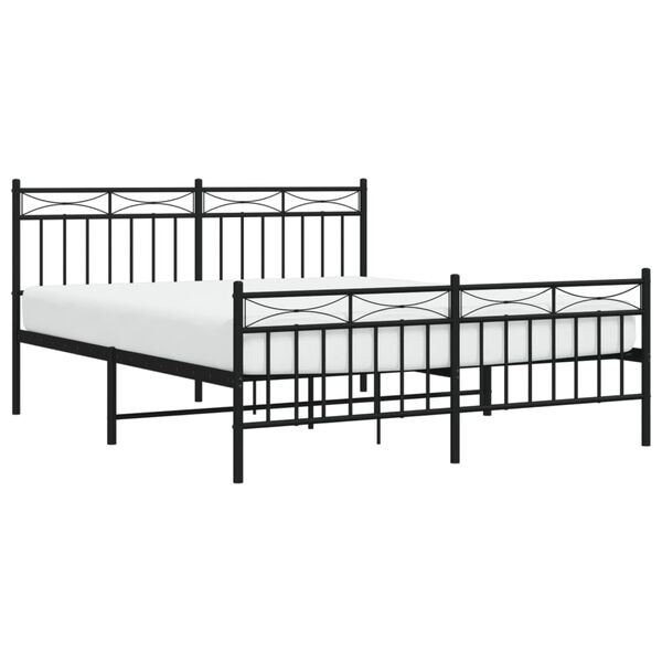 vidaXL Estrutura de cama sem colch&atilde;o com p&eacute;s 160x200 cm preto