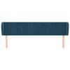 vidaXL Cabeceira de cama c/ abas veludo 183x23x78/88cm azul-escuro