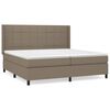 vidaXL Cama com molas/colch&atilde;o 200x200 cm tecido castanho-acinzentado