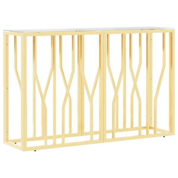 vidaXL Mesa consola 110x30x70 cm aço inoxidável e vidro