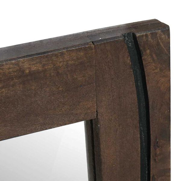 vidaXL Espelho de banheiro Montado na parede Castanho 70 x 50 x 2,5 cm