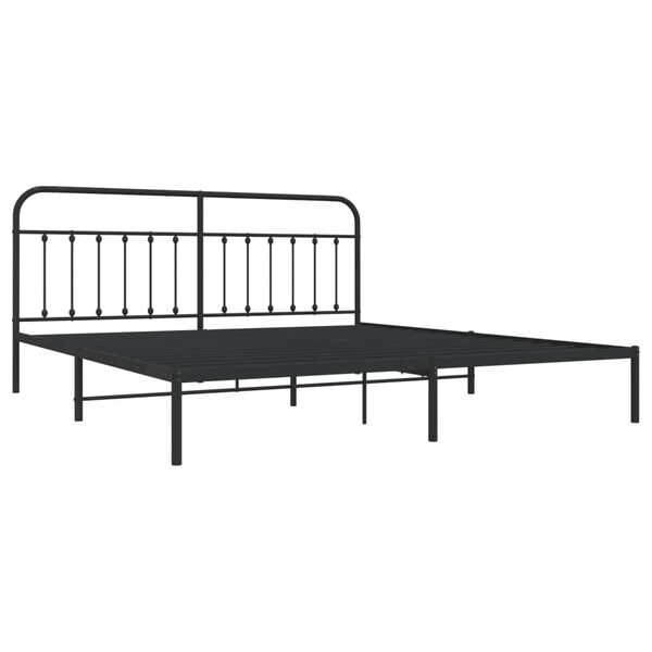 vidaXL Estrutura de cama com cabeceira 200x200 cm metal preto