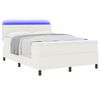vidaXL Cama Box com luzes de tira LED Creme e Branco 203 x 144 x 88 cm