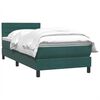 vidaXL Cama com molas/colch&atilde;o 90x220 cm veludo verde-escuro
