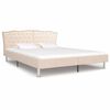 vidaXL Cama com colch&atilde;o espuma de mem&oacute;ria 180x200 cm tecido bege