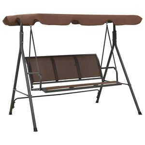 vidaXL Baloi&ccedil;o de jardim com toldo cor caf&eacute;