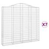 vidaXL Cestos gabi&atilde;o arqueados 7pcs 200x30x180/200cm ferro galvanizado