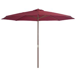 vidaXL Guarda-sol de exterior com poste em madeira 350 cm bord&ocirc;