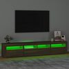 vidaXL M&oacute;vel de TV com luzes LED 210x35x40 cm cor carvalho castanho