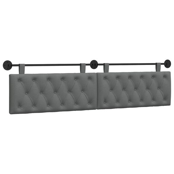 vidaXL Cabeceira Suspensa Cinza Escuro 210 x 55 x 7 cm tecido