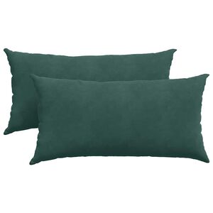 vidaXL Travesseiros de Sof&aacute; 2 pcs Verde Escuro 80 x 40 cm