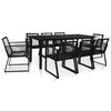 vidaXL 5 pcs conjunto de jantar para jardim vime de PVC preto