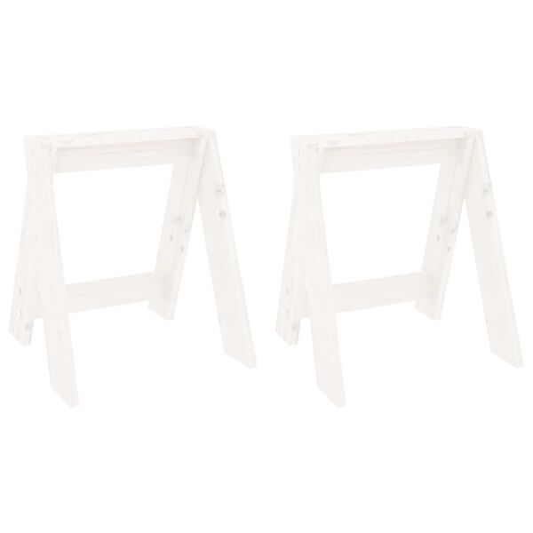 vidaXL Bancos 2 pcs 40x40x45 cm pinho maciço branco