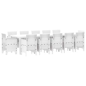 vidaXL Conjunto de Jantar para Jardim 13 pcs Branco e Cinza Claro