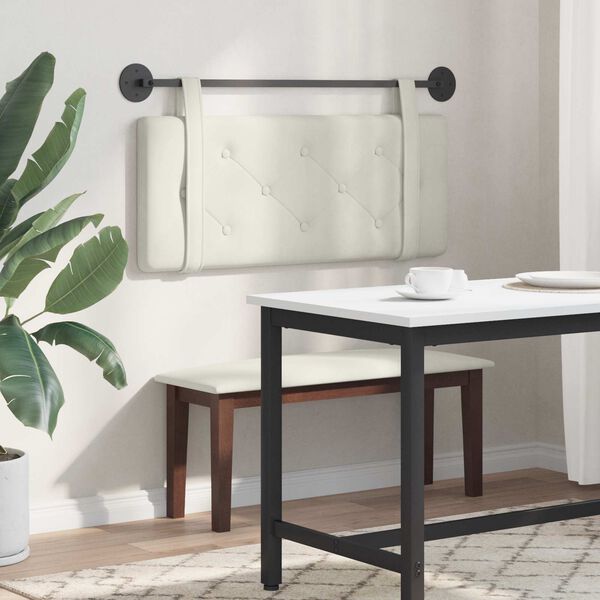 vidaXL Cabeceira Suspensa Creme 110 x 55 x 5 cm Veludo