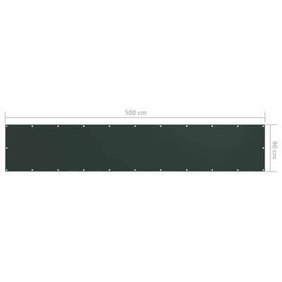 vidaXL Tela de varanda 90x500 cm tecido Oxford verde-escuro