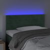 vidaXL Cabeceira de cama c/luzes LED veludo 100x5x78/88cm verde-escuro