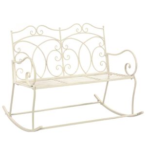 vidaXL Banco de jardim 104 cm ferro branco antigo