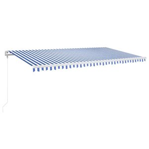 vidaXL Toldo retr&aacute;til autom&aacute;tico 600x350 cm azul e branco