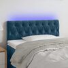 vidaXL Cabeceira de cama c/ luzes LED veludo 90x7x78/88 cm azul-escuro