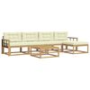 vidaXL Conjunto de Sof&aacute;s para Exterior 6 pcs Branco e Creme