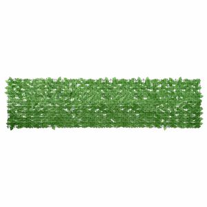 vidaXL Tela de varanda com folhas verdes 300x75 cm