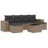 vidaXL 7 pcs conjunto sof&aacute;s p/ jardim c/ almofad&otilde;es vime PE cinzento