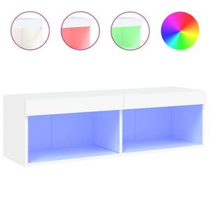 vidaXL M&oacute;vel de TV com luzes LED 100x30x30 cm branco