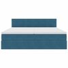 vidaXL Cama com Armazenamento com colch&atilde;o Azul Escuro 90 x 200 cm