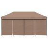 vidaXL Tenda p/ festas pop-up dobrável com 4 paredes laterais castanho