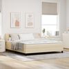 vidaXL Cama box spring com colch&atilde;o Creme 180 x 200 cm tecido