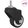 vidaXL Rod&iacute;zio Girat&oacute;rio 12 unid. Preto 40,4 x 40,4 x 19,7 mm