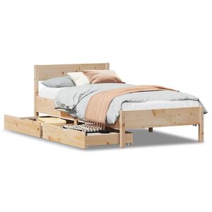 vidaXL Cama sem colch&atilde;o 75x190 cm madeira de pinho maci&ccedil;a