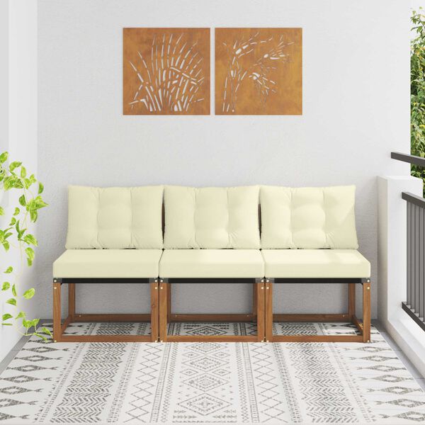 vidaXL 3 Pe&ccedil;a Sof&aacute; do Meio para Exterior