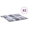 vidaXL Almofad&otilde;es cadeiras jardim 2pcs tecido oxford xadrez cinzento