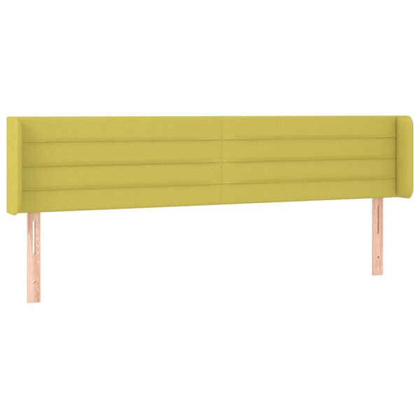 vidaXL Cabeceira de cama c/ luzes LED tecido 163x16x78/88 cm verde